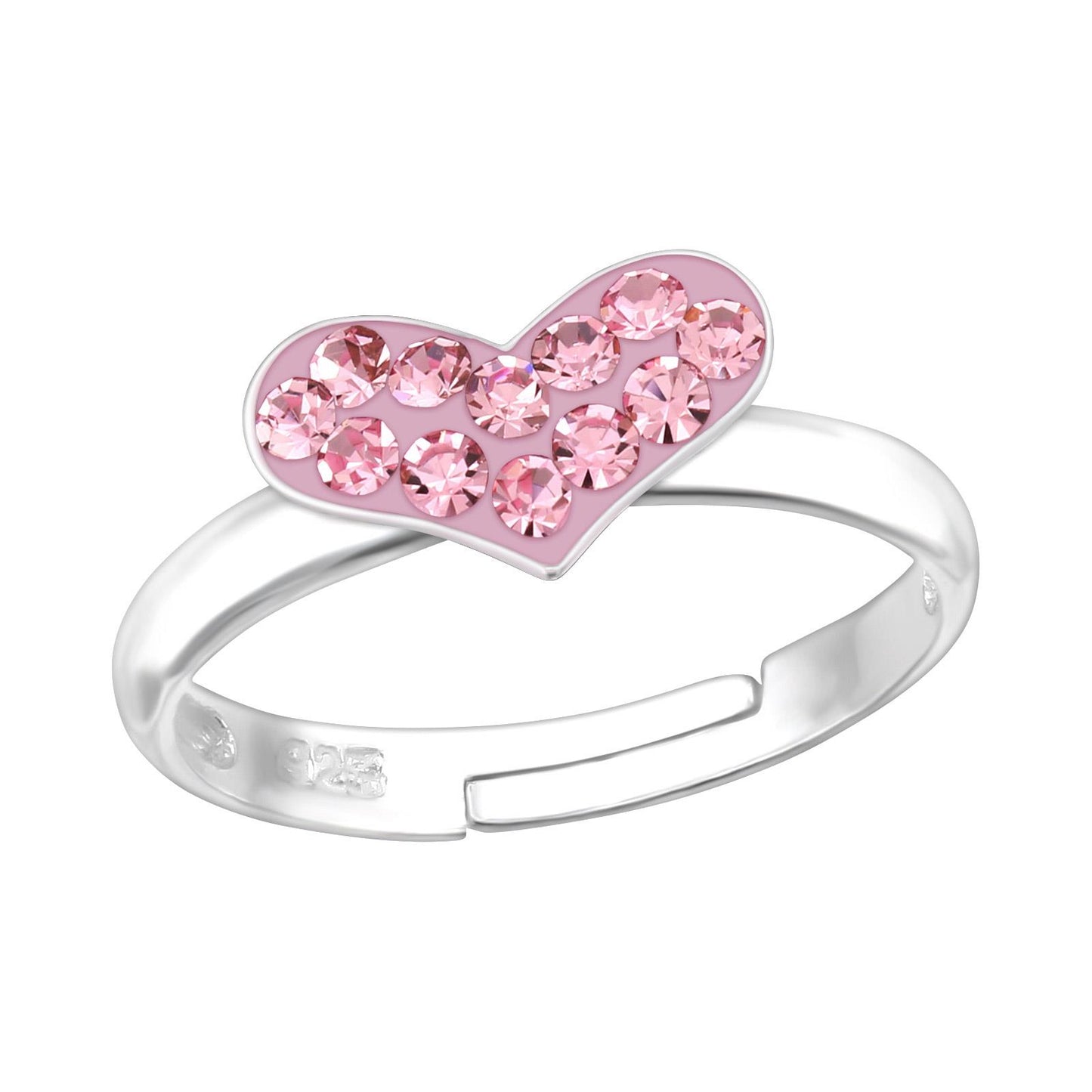 Girls' ring, heart-shaped, size 4, made of 925 silver