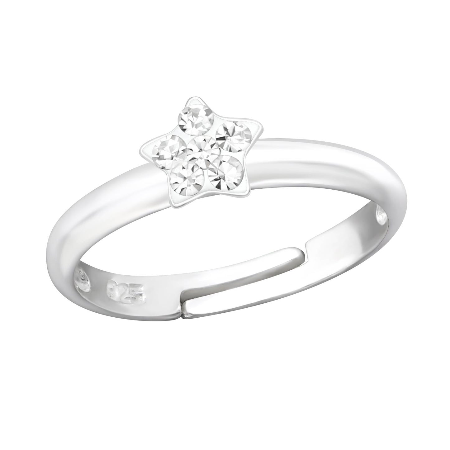 Mädchen Ring Stern Größe 2,5 aus 925 Silber