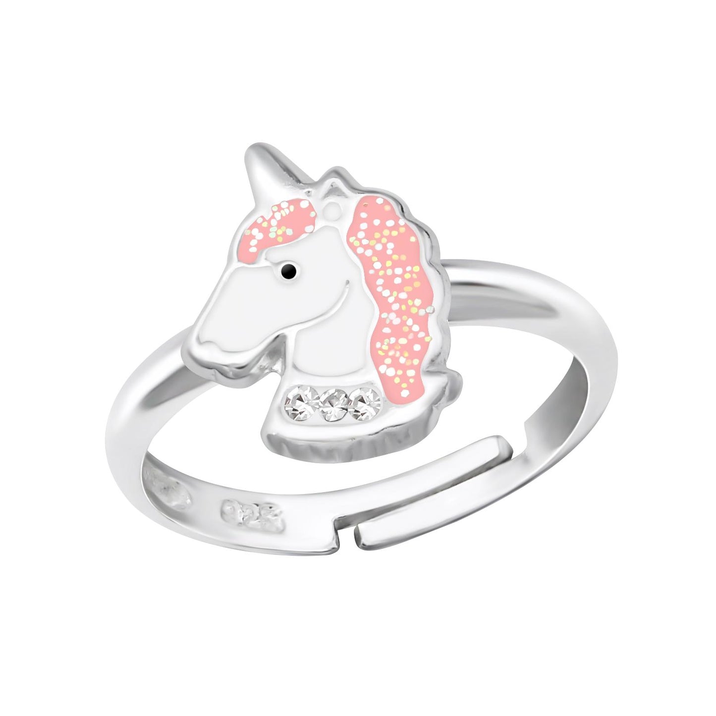 Mädchen Ring Einhorn Größe 4 aus 925 Silber