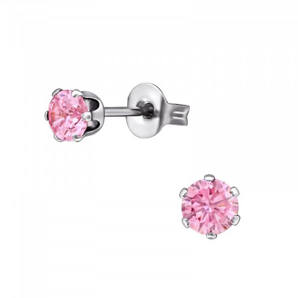 Ronde oorbellen voor kinderen, gemaakt van chirurgisch staal.