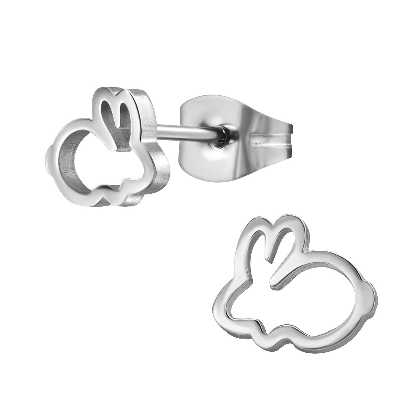 Girls' rabbit earrings made of surgical steel