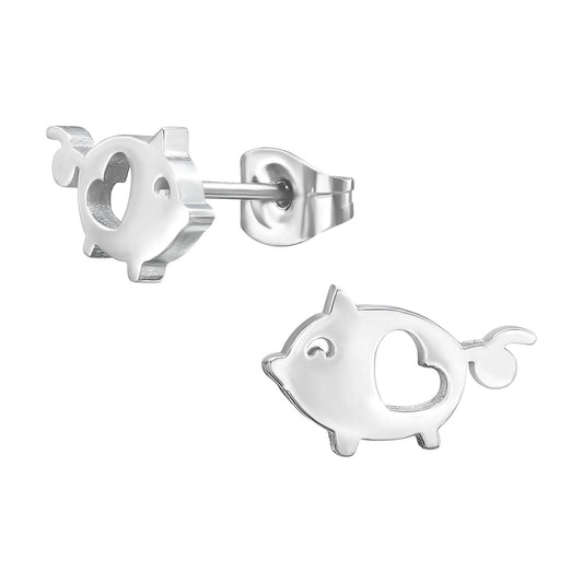 Kinder Ohrringe Schwein aus Chirurgenstahl