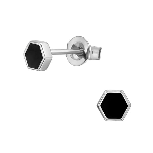 Kinder Ohrringe Hexagon aus Chirurgenstahl
