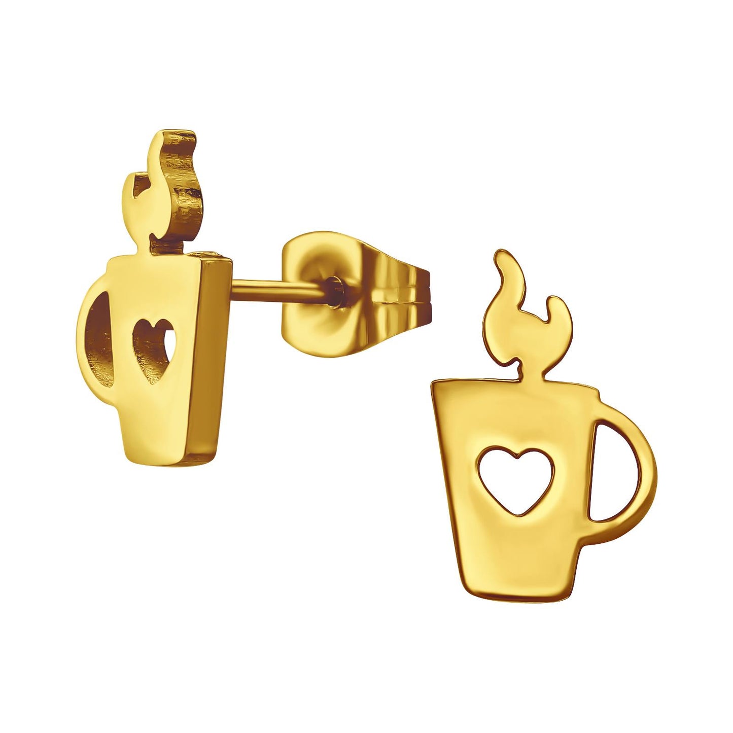 Mädchen Ohrringe Kaffeetasse aus Chirurgenstahl
