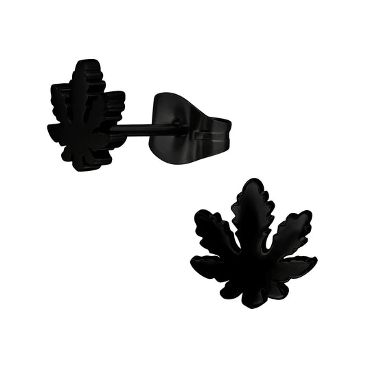 Kinder Ohrringe Hanf Blatt aus Chirurgenstahl
