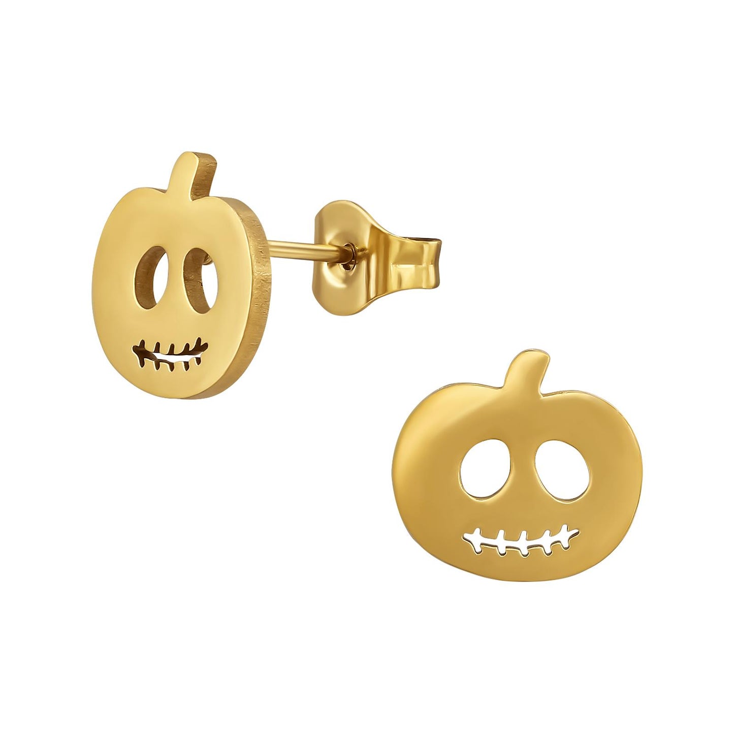 Children's Halloween Pumpkin Earrings made of surgical steel