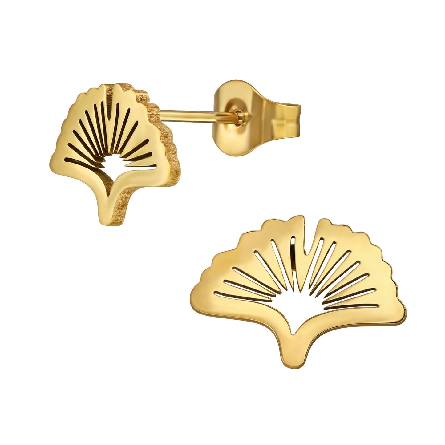 Children's Ginkgo earrings made of surgical steel