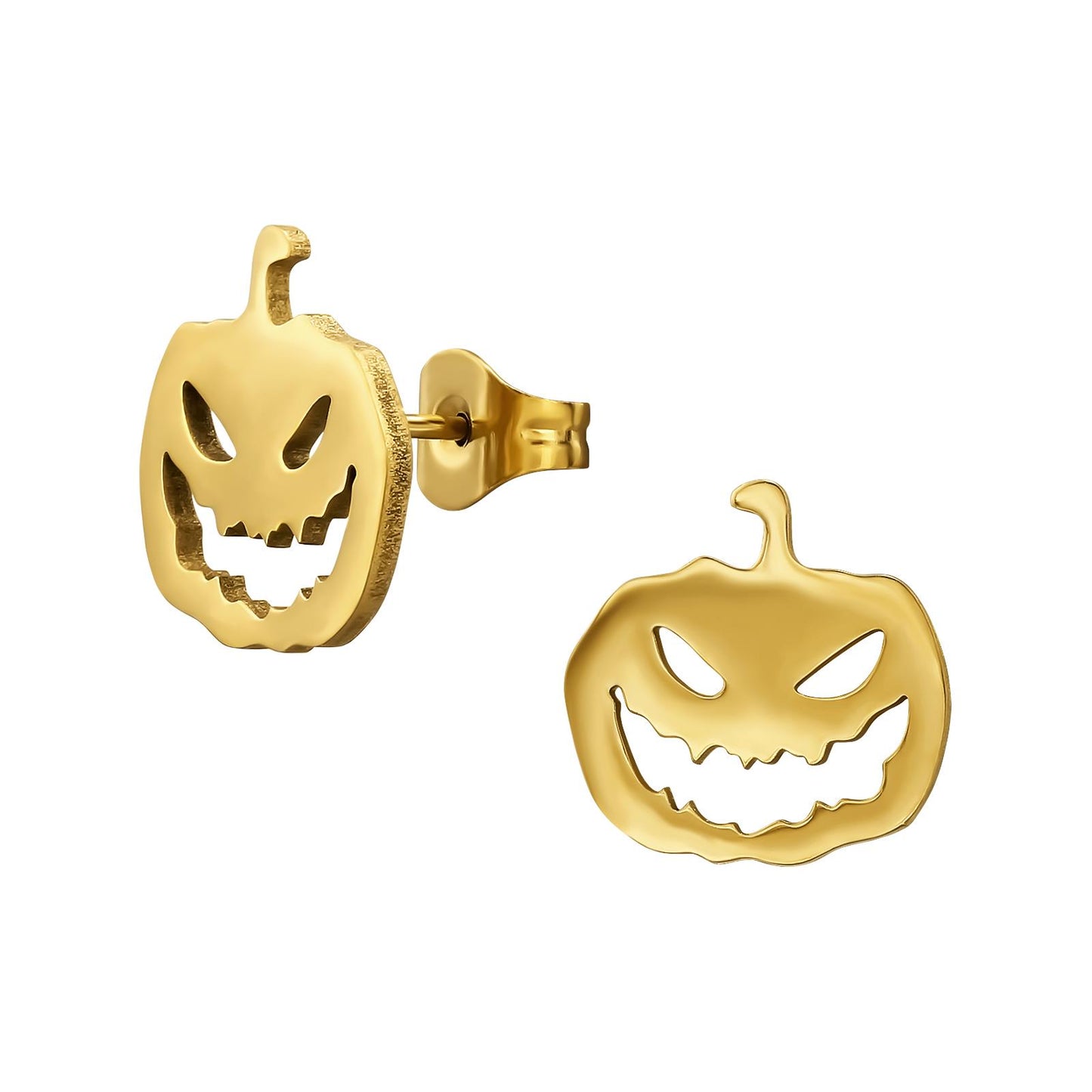 Children's Halloween Pumpkin Earrings made of surgical steel