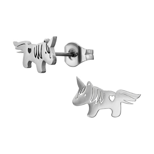 Mädchen Ohrringe Einhorn aus Chirurgenstahl