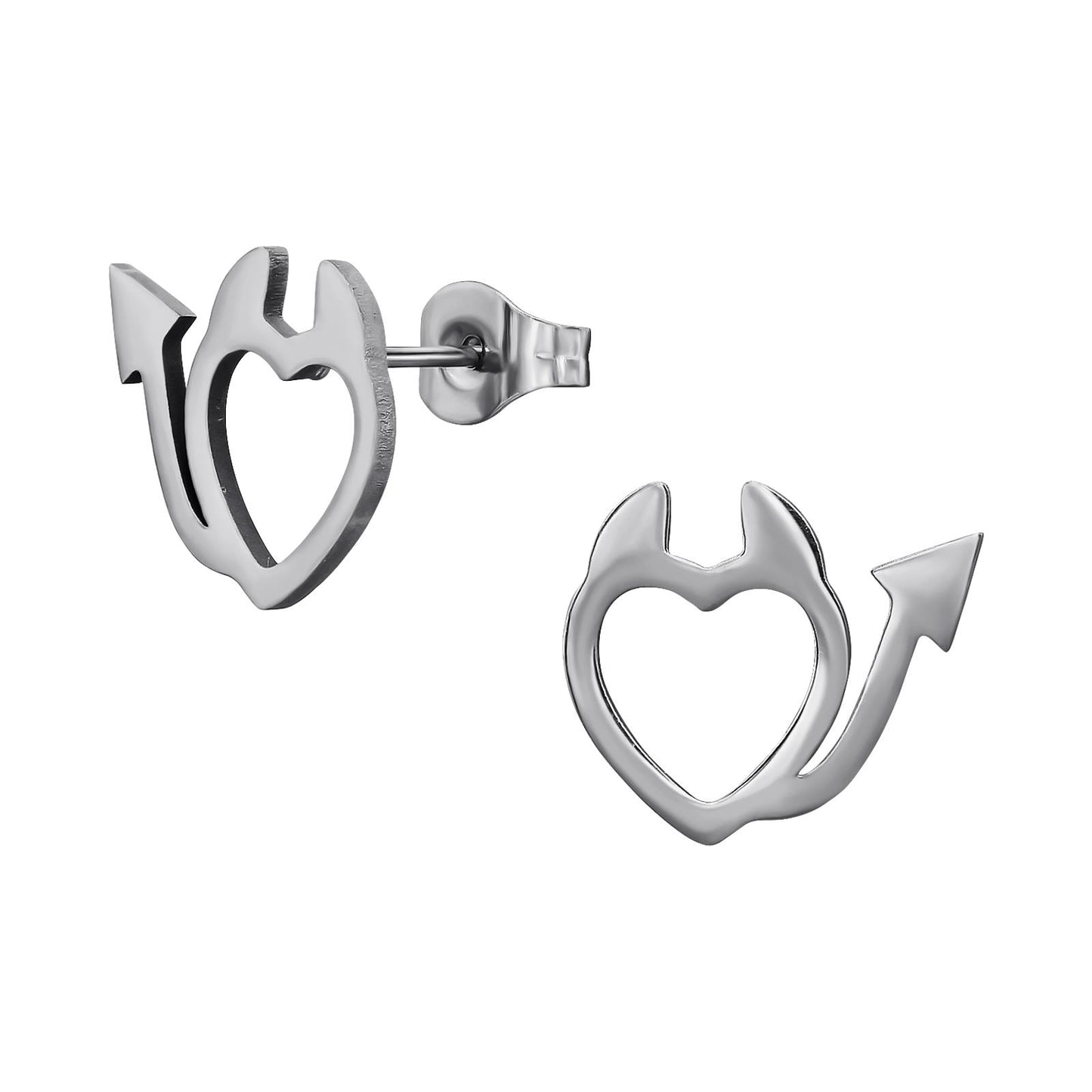Girls' Devil Heart Earrings made of surgical steel