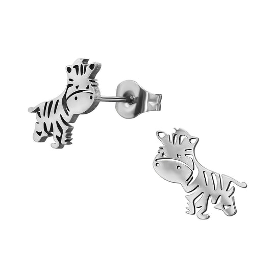 Kinder Ohrringe Zebra aus Chirurgenstahl
