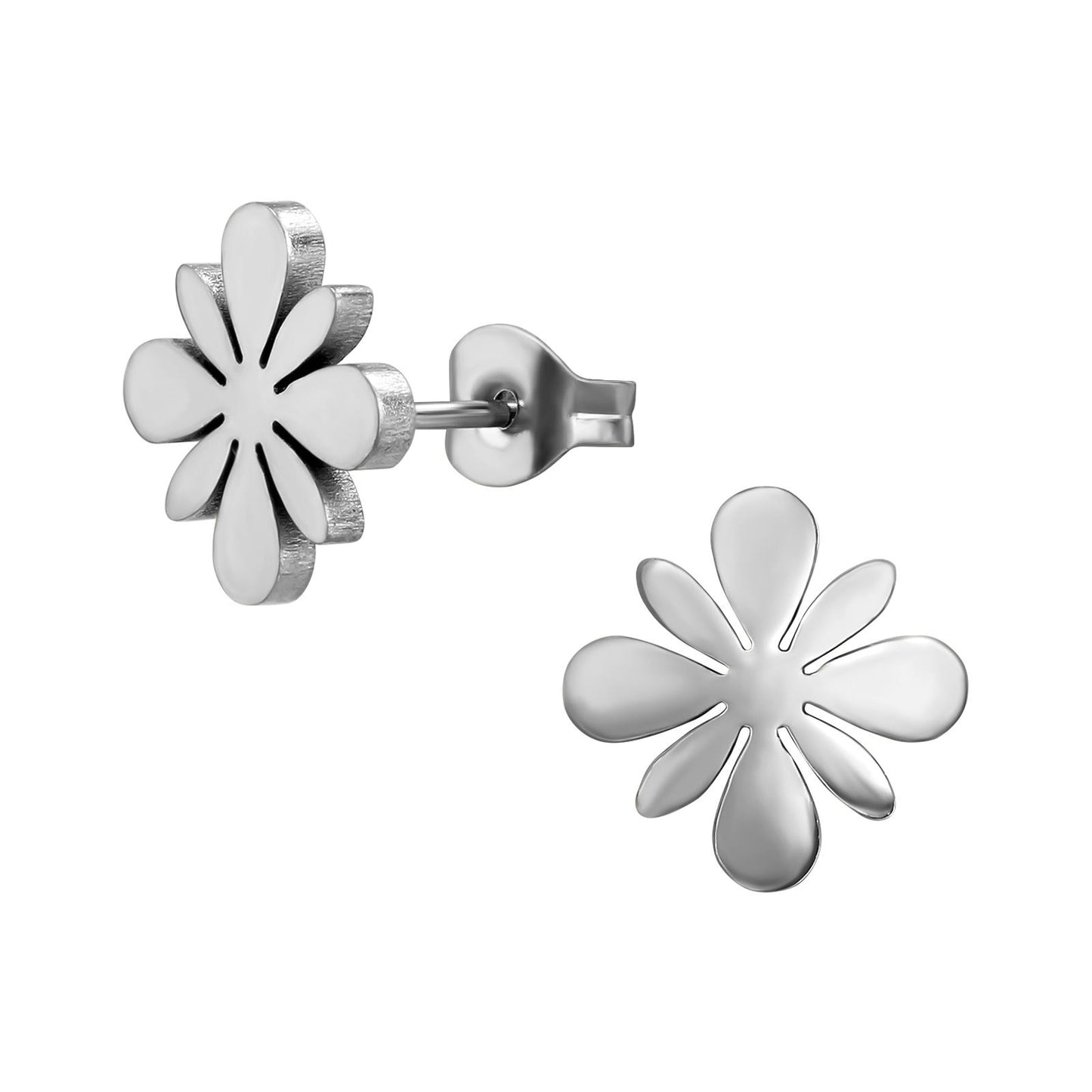 Girls' flower earrings made of surgical steel