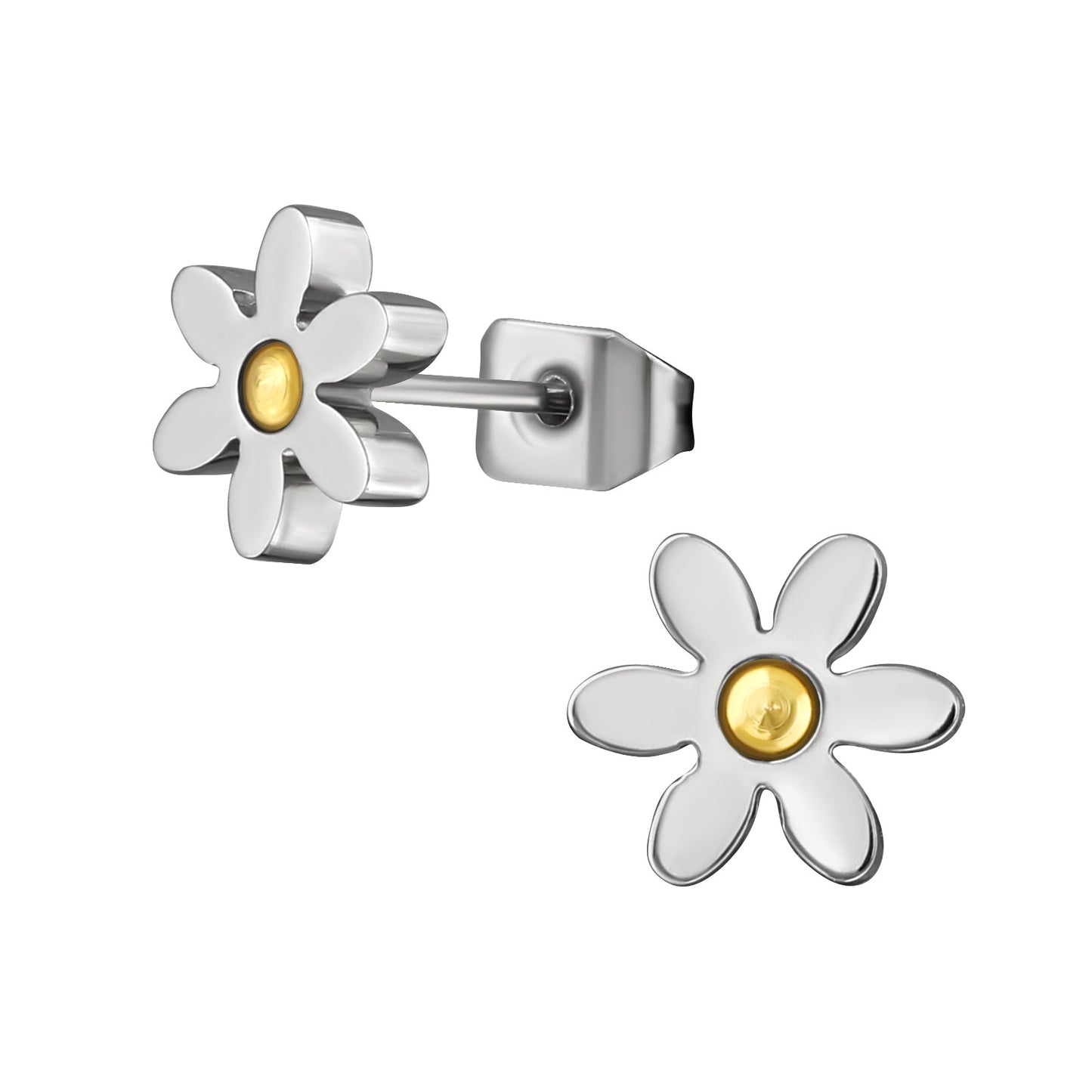 Girls' flower earrings made of surgical steel