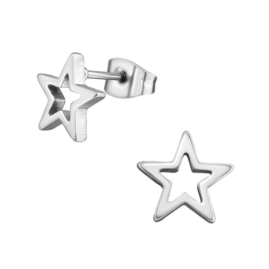 Girls' star earrings made of surgical steel