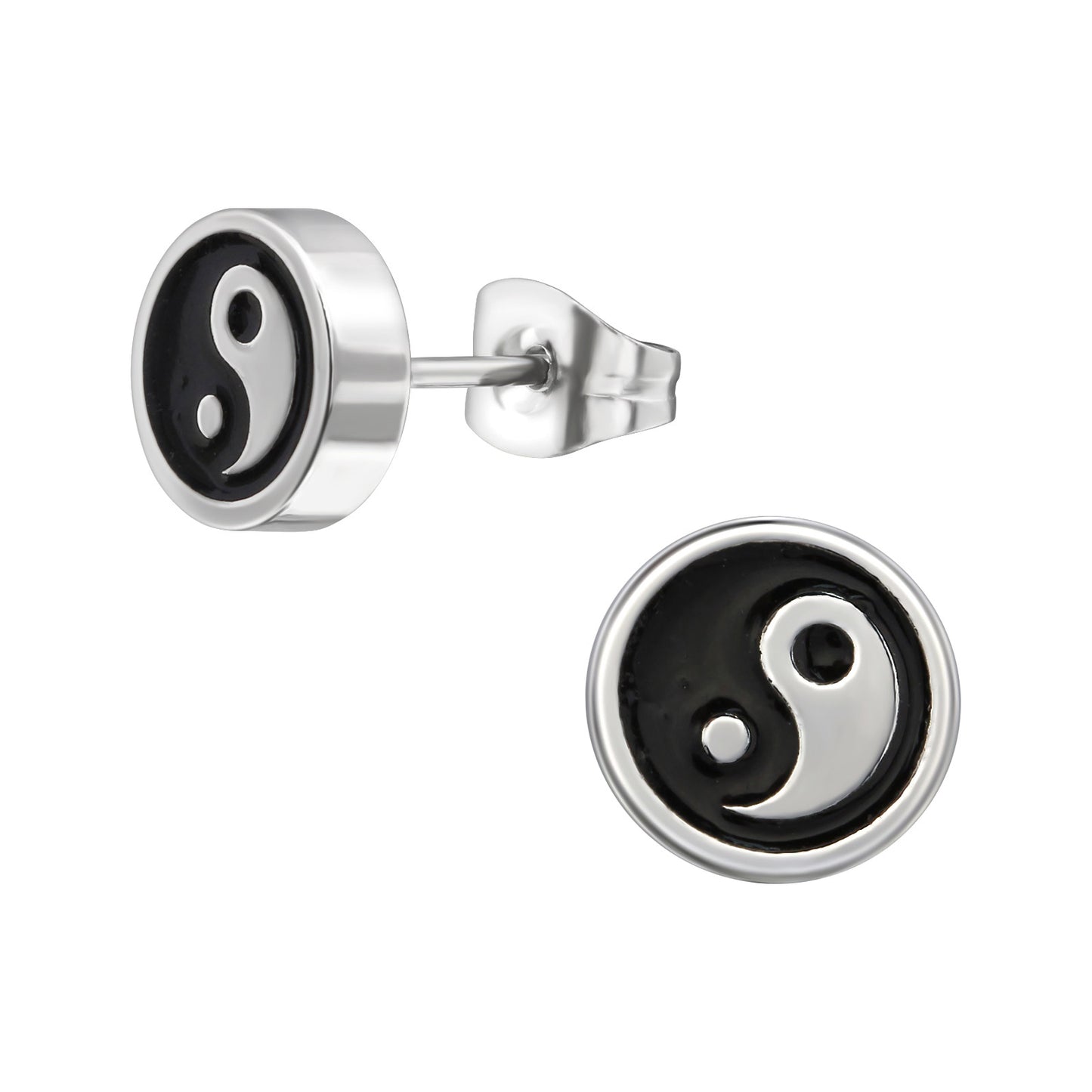 Kinder Ohrringe Yin Yang aus Chirurgenstahl