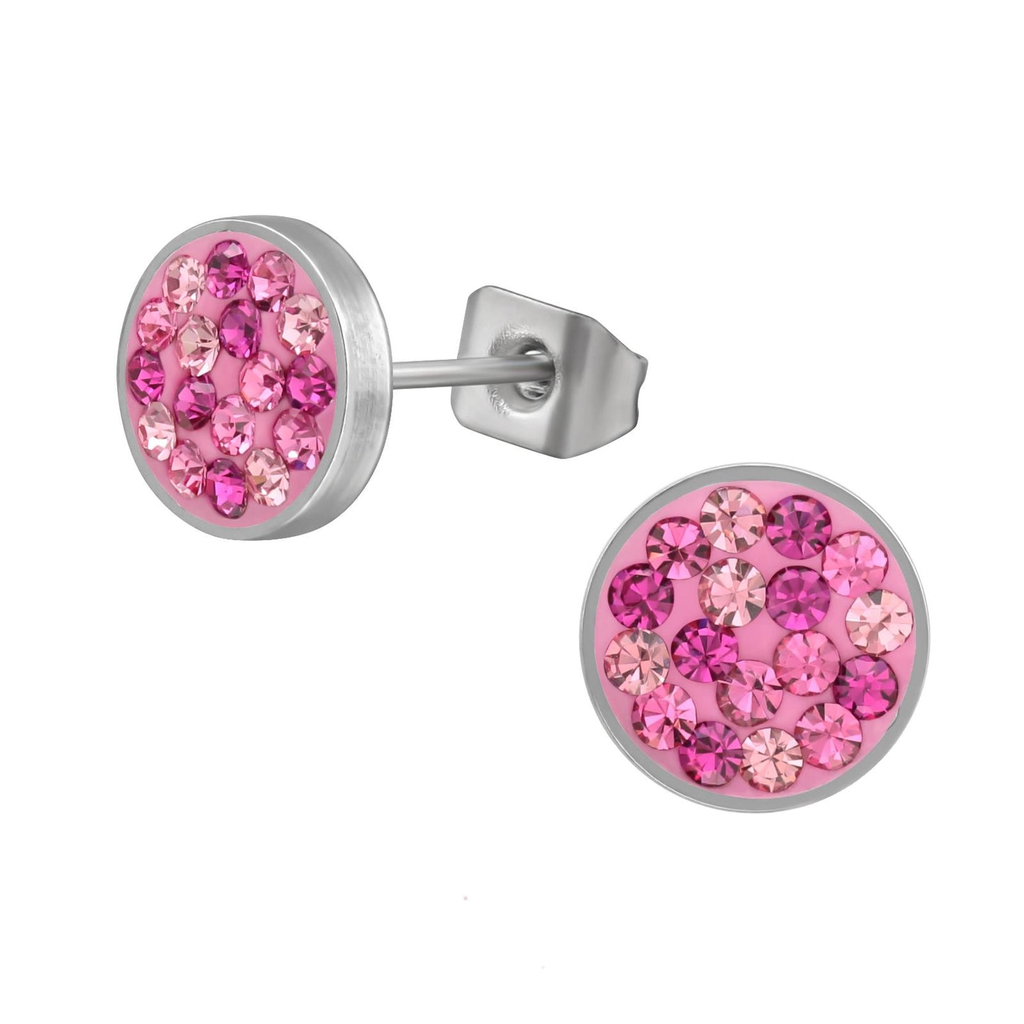 Children's round earrings made of surgical steel
