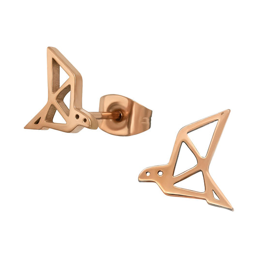 Kinder Ohrringe Origami Vogel aus Chirurgenstahl