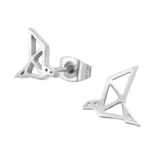 Kinder Ohrringe Origami Vogel aus Chirurgenstahl
