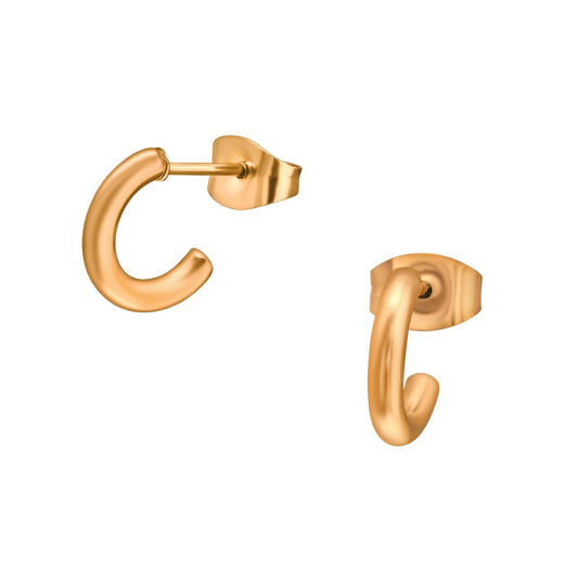 Kinderoorringen in halve hoepelvorm, gemaakt van chirurgisch staal.