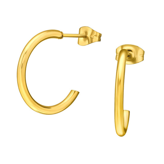 Kinderoorringen in halve hoepelvorm, gemaakt van chirurgisch staal.