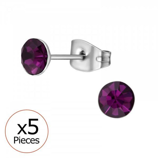 Ronde oorbellen voor kinderen, gemaakt van chirurgisch staal.