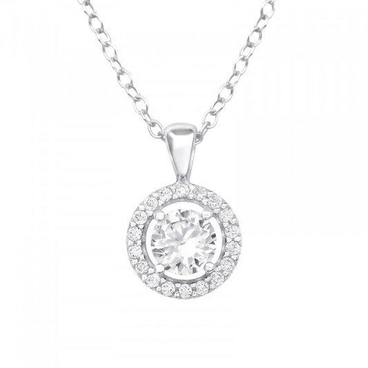 Kinder Halskette Zirkonia aus 925 Silber